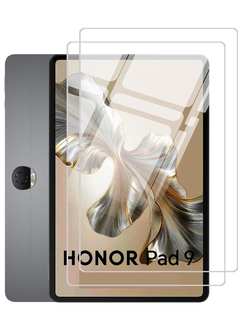 ثيودور واقي شاشة مكون من قطعتين لجهاز Honor Pad 9 مقاس 12.1 بوصة 2023، زجاج مقسى بدرجة صلابة 9H، سهل التركيب وخالي من الفقاعات، تغطية كاملة وحافظة مضادة للخدش - شفاف - Image 1